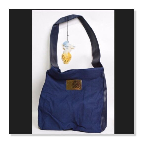 Nina Ricci Vintage Canvas Tote Bag in Navy - Picture 1 of 13